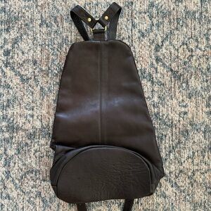 latico black leather sling backpack